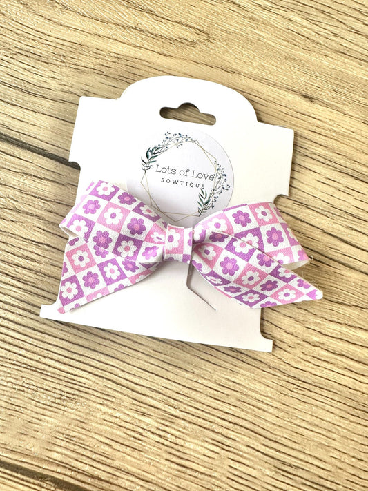 Purple and Pink Plaid Blakley Bow