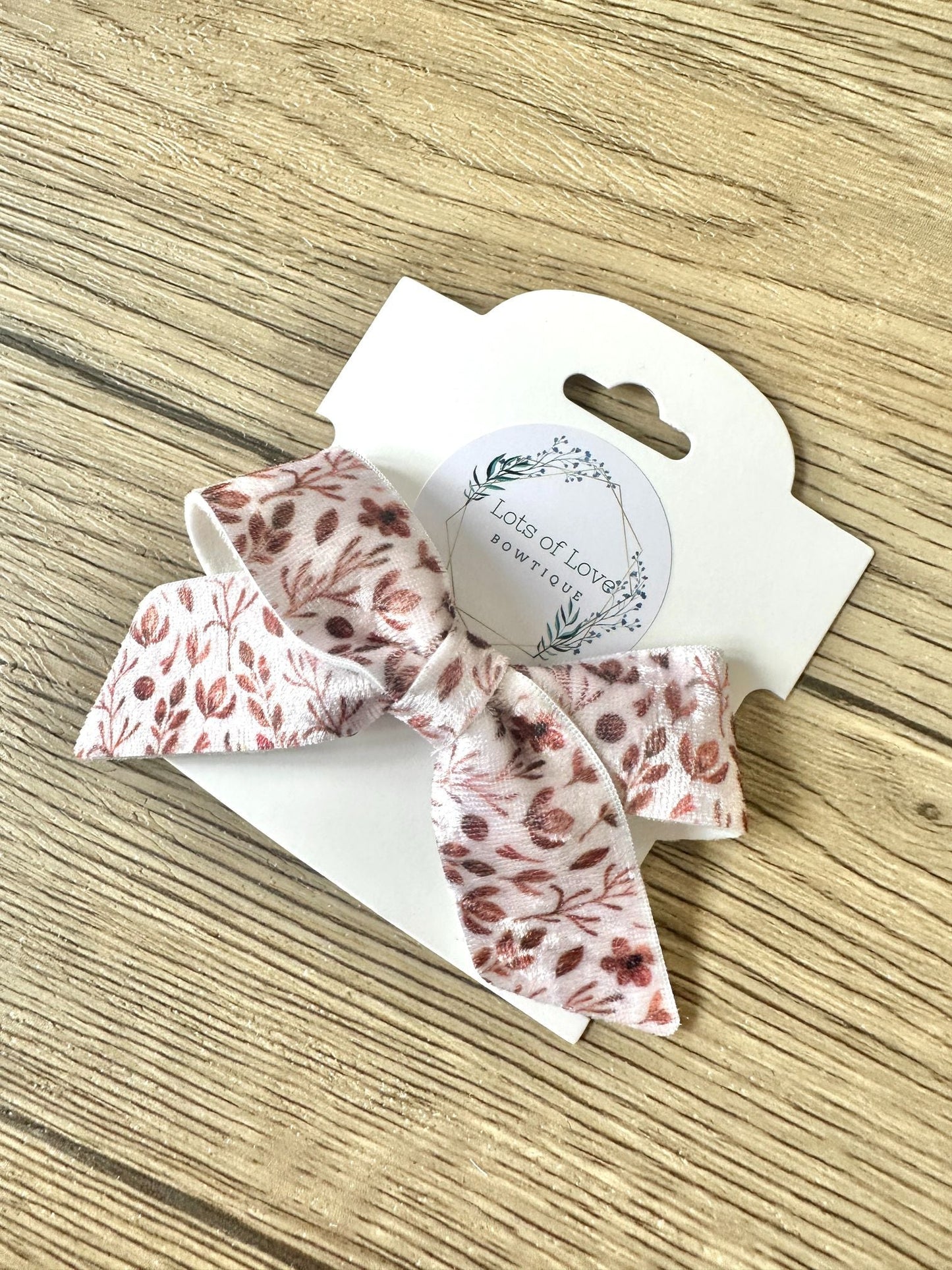 Velvet Brown Floral Blakley Bow