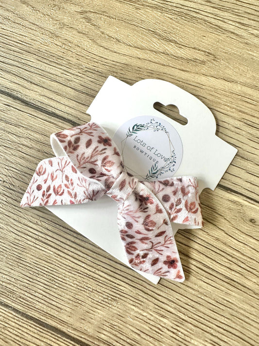Velvet Brown Floral Blakley Bow