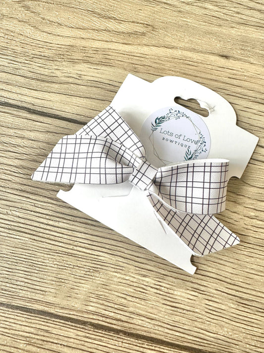 White Plaid Blakley Bow