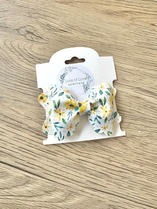 Watercolor Sunflower Grace Bow