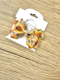Dark Sunflower Faux Embroidered Grace Bow