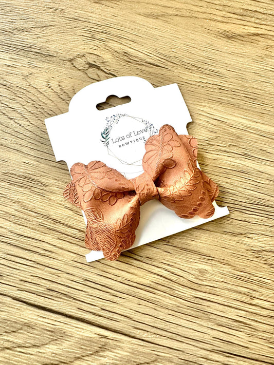 Camel Embossed Grace Bow