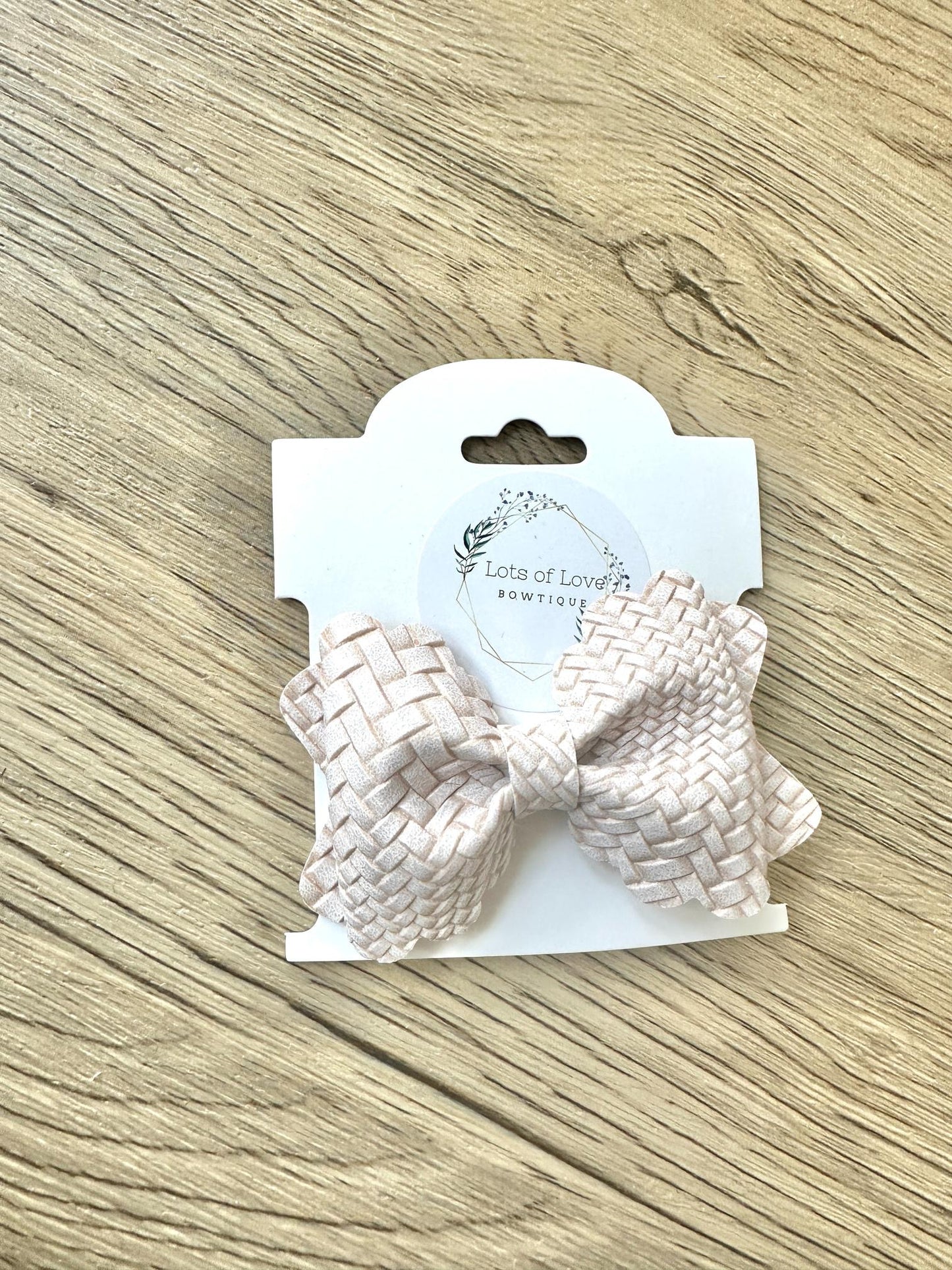 Cream Basketweave Grace Bow