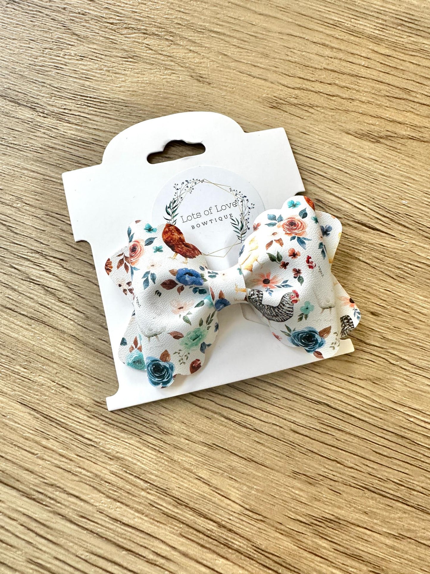 White Chicken Floral Grace Bow