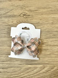 Tan Plaid Grace Bow