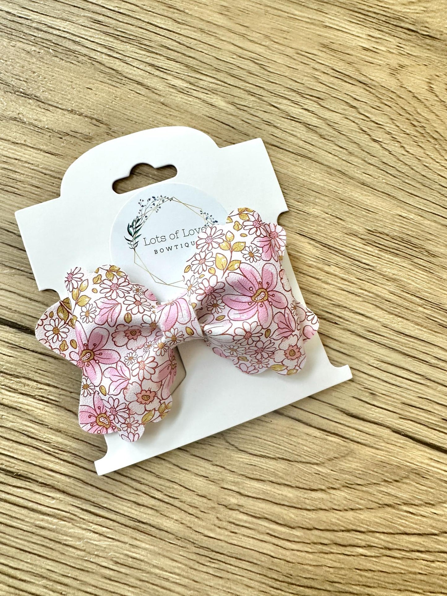 Pink and Gold Floral Grace Bow