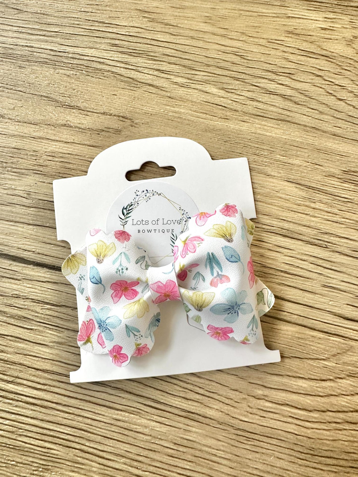 Pink, Blue, and Green Floral Grace Bow