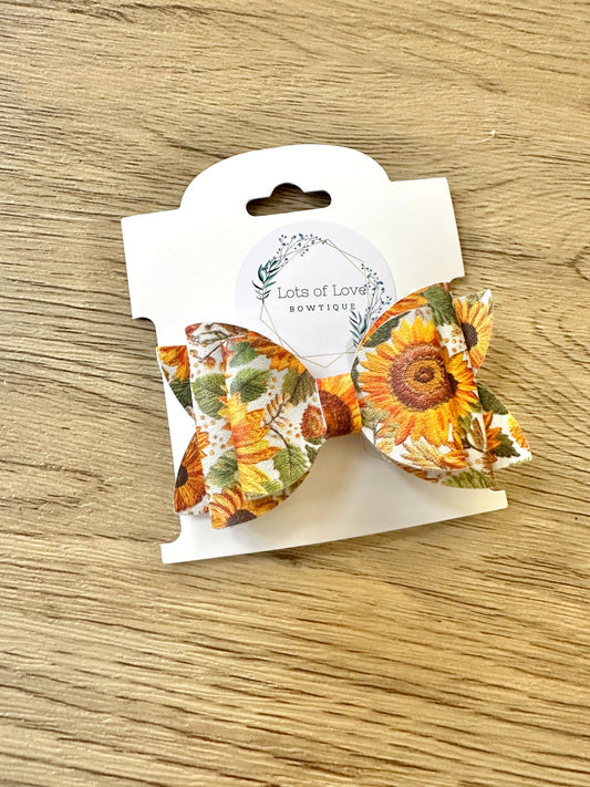 Sunflower Faux Embossed Payton Bow