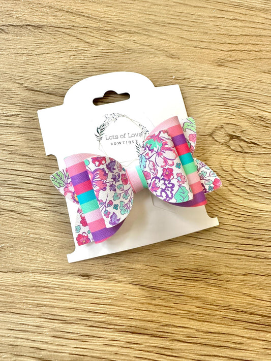 Fuscia Floral Top Payton Bow