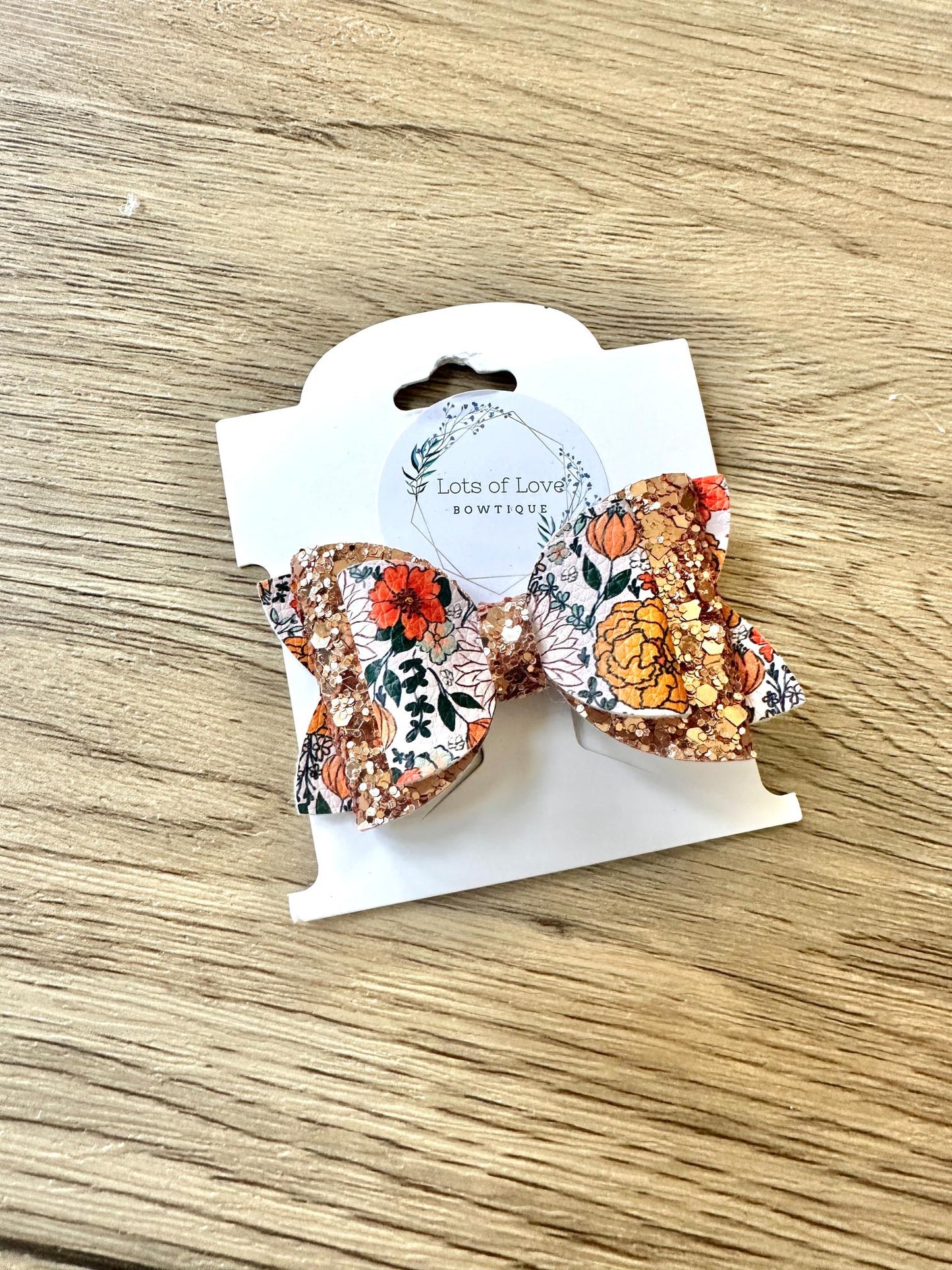 Orange Floral Top Payton Bow