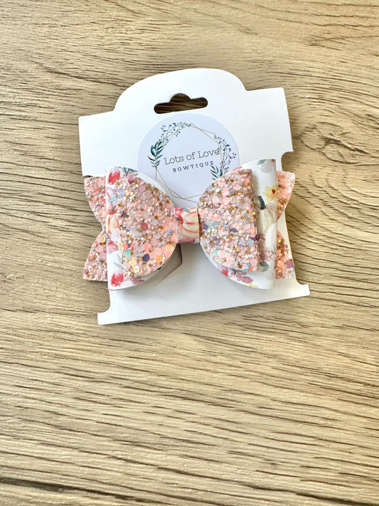 Blush Pumpkin Glitter Top Payton Bow