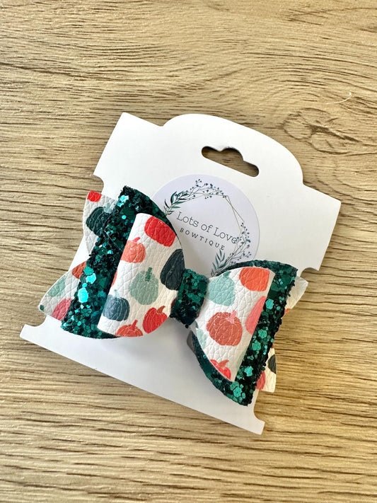 Teal Pumpkin Top Payton Bow