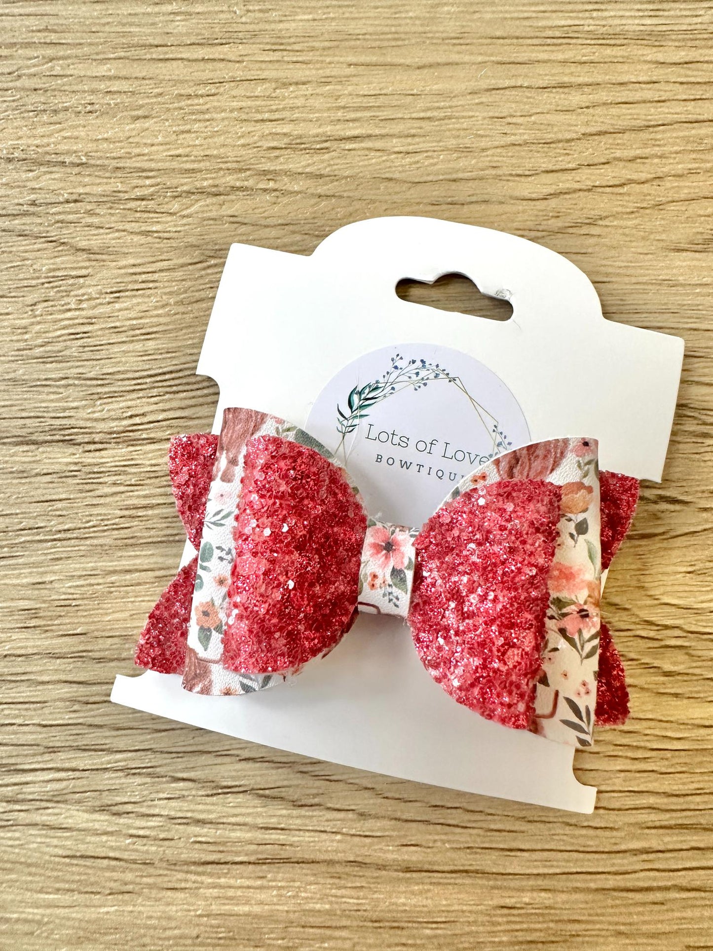 Fuscia Glitter Top Cow Payton Bow