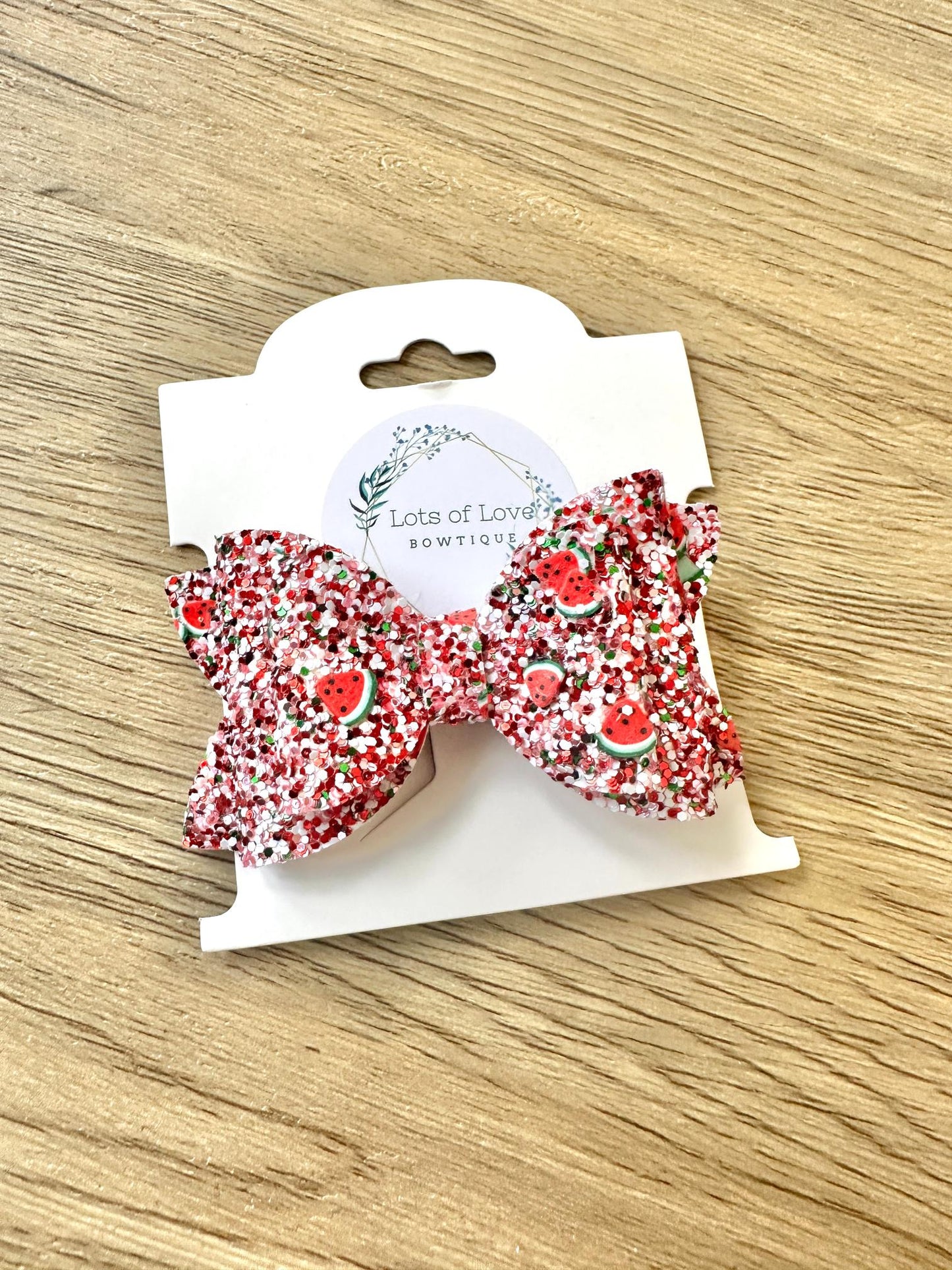 Watermelon Glitter Payton Bow