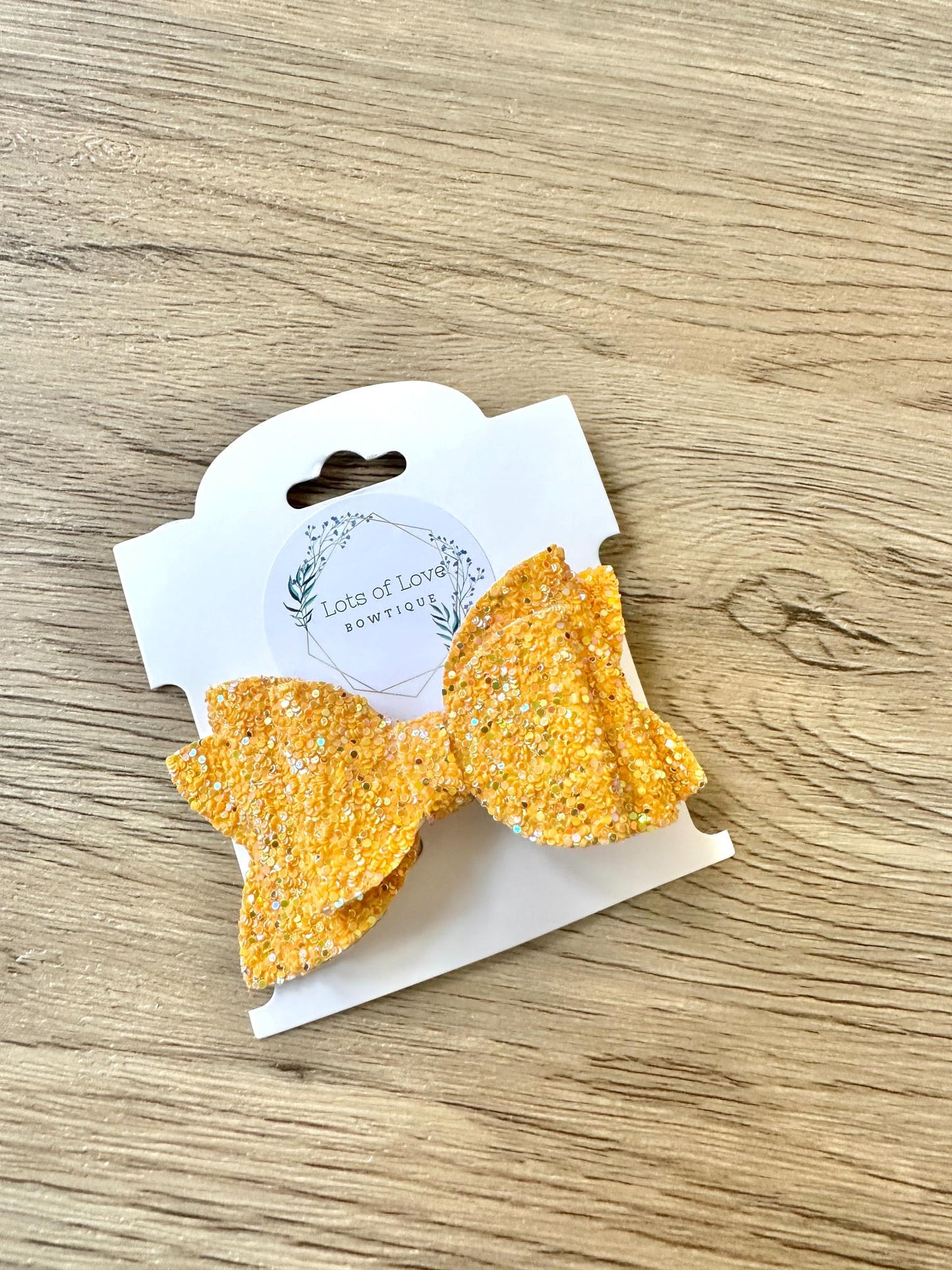 Dark Yellow Glitter Payton Bow